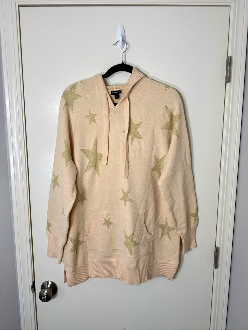 torrid Peach Star Print Raglan Hoodie Size 00